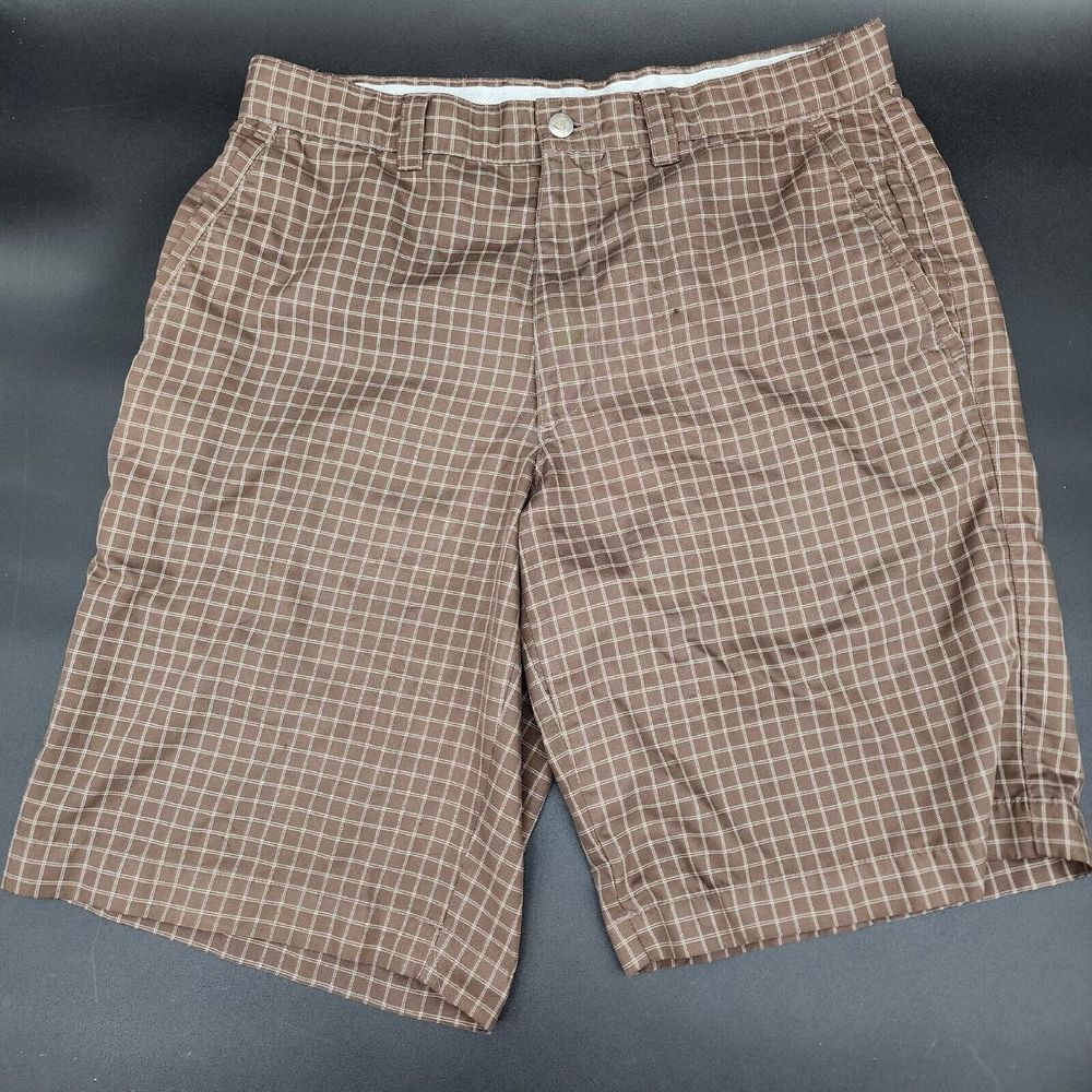 Callaway X‎ Series Golf Performance Shorts Men's Size 32 Brown Plaid Polyester